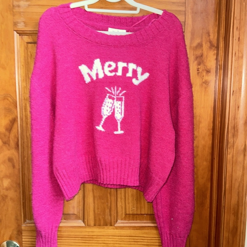 "Merry" holiday sweater- ships fast!